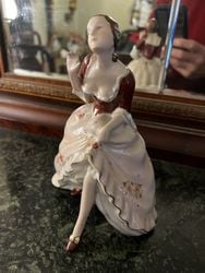 Figura porcelana Bailarina pollera rosada