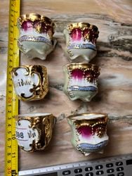 6 TAZAS DE COLECCIÓN BORDE DORADO