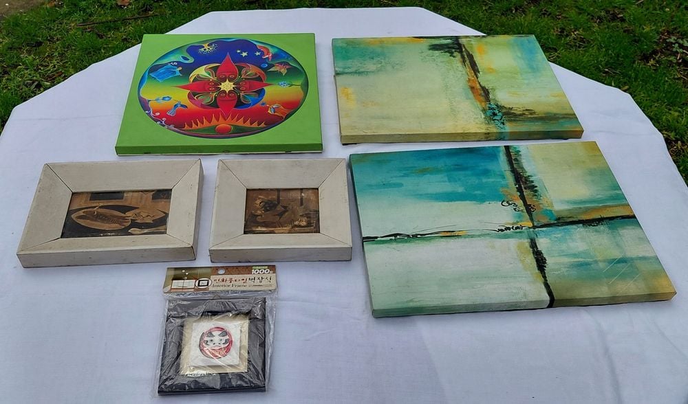 Lote de 6 Cuadros Decorativos Abstractos y Figurativos