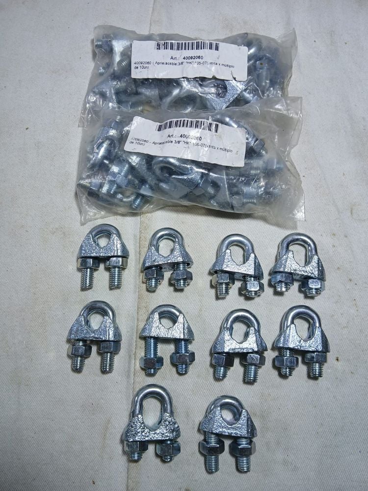 30 Unidades Apreta Cables 3/8" (10mm) Galvanizados
