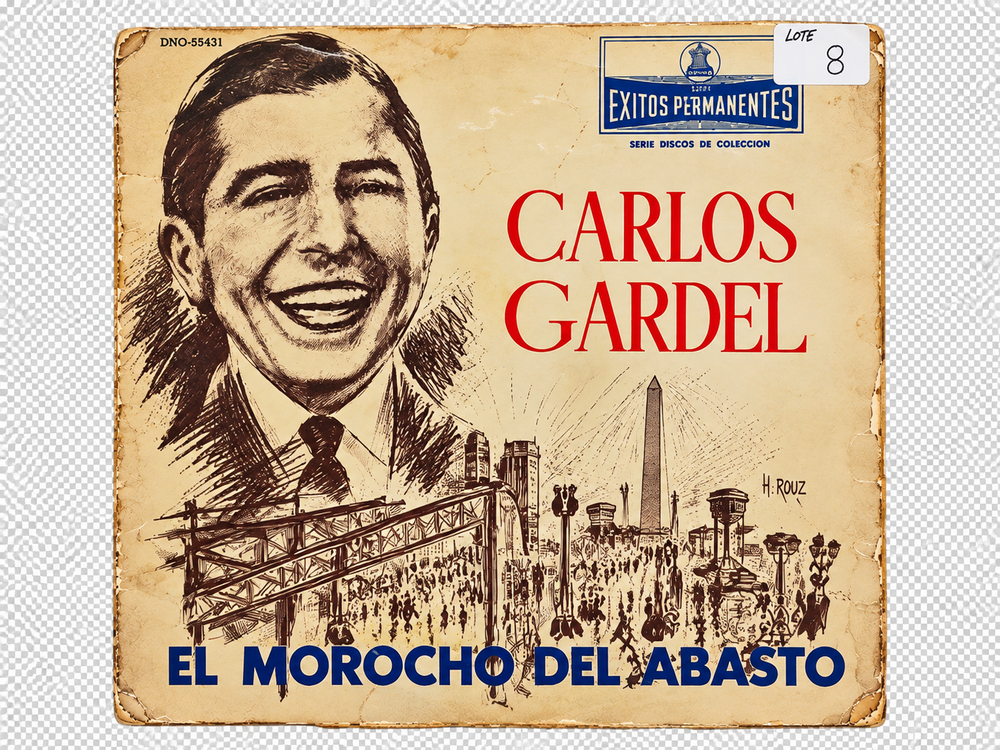 Vinilo Carlos Gardel "El Morocho del Abasto" Sello Odeón Uru 1962