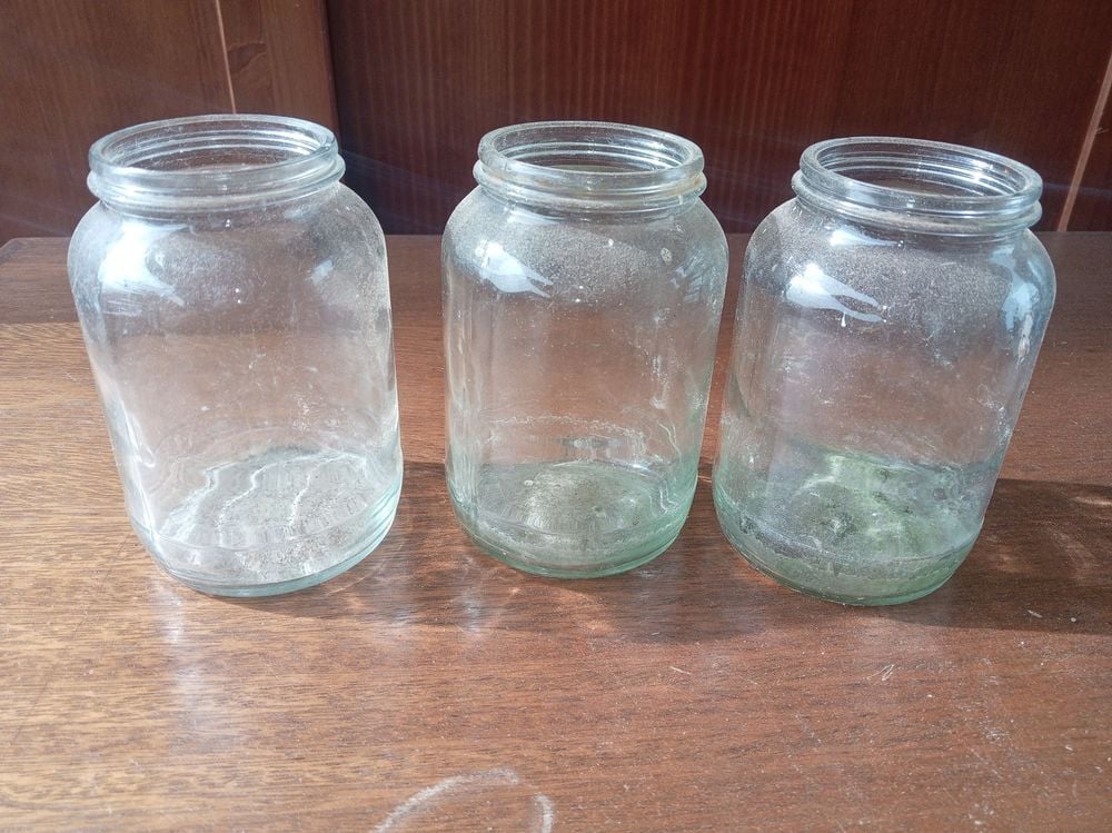 Set de 3 Bollones de Vidrio Transparentes