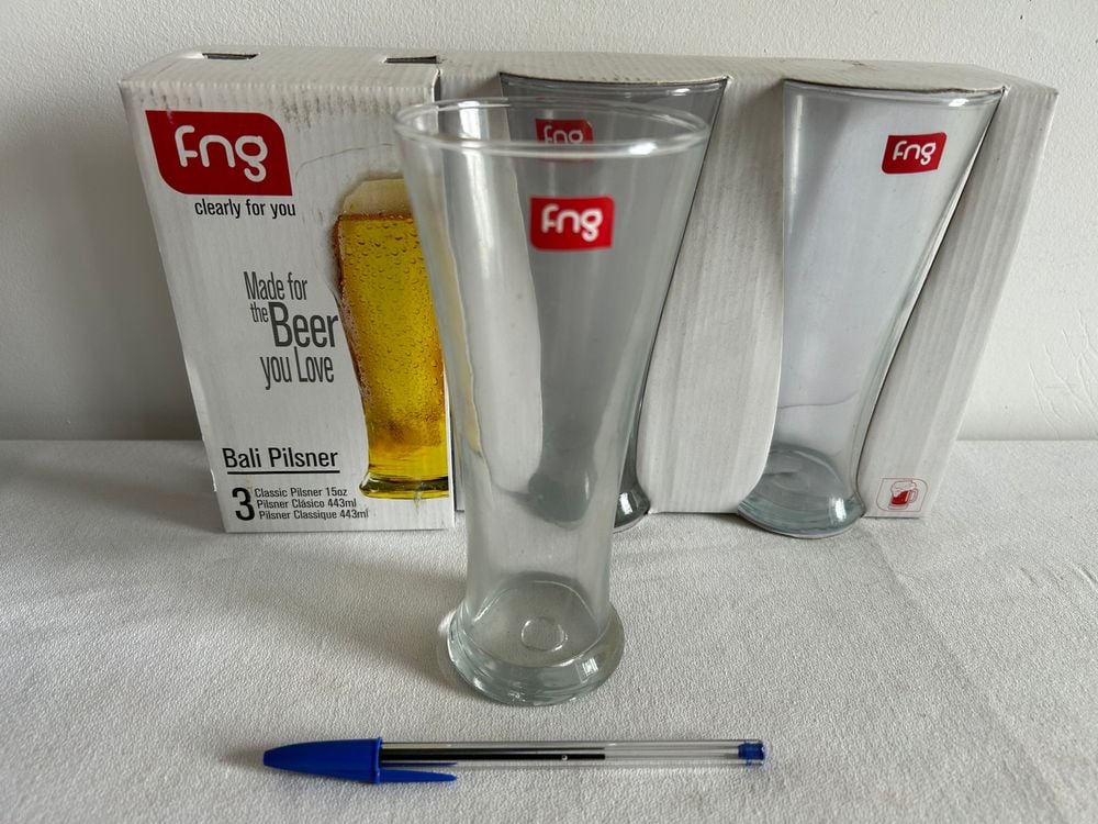 Juego de 3 Vasos Cerveza Pilsner FNG Nuevos
