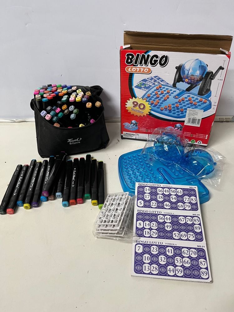 Lote de Marcadores Touch y Juego de Bingo Lotto