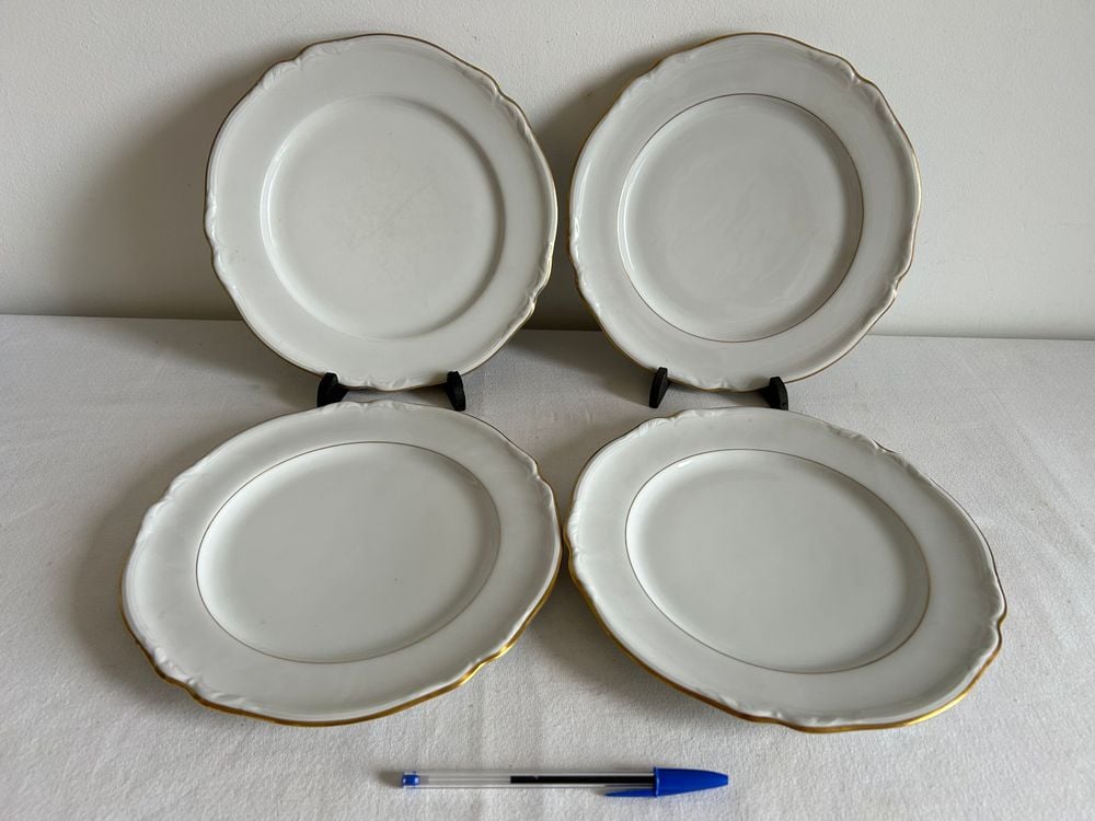 Juego de 4 Platos Llanos de Porcelana Alemana Bavaria C.T. Hutschenreuther