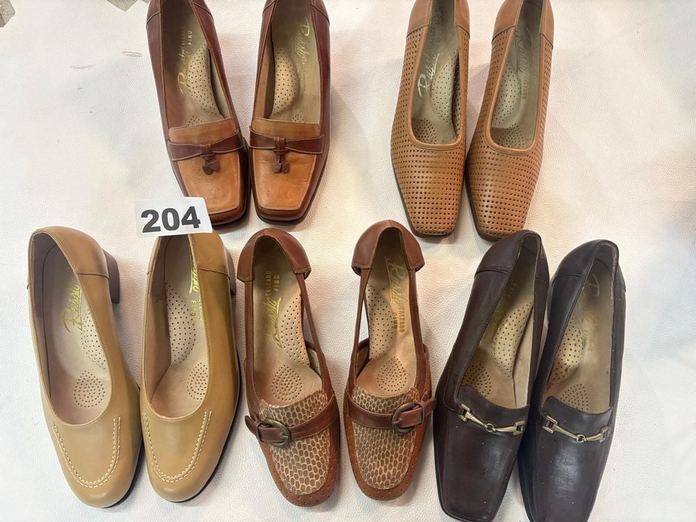 Lote de 5 Pares de Zapatos de Cuero para Mujer - Talle 36