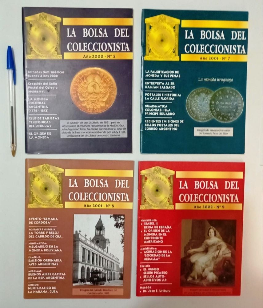 Lote de 4 Revistas "La Bolsa del Coleccionista" (Nros. 5, 7, 8 y 9)