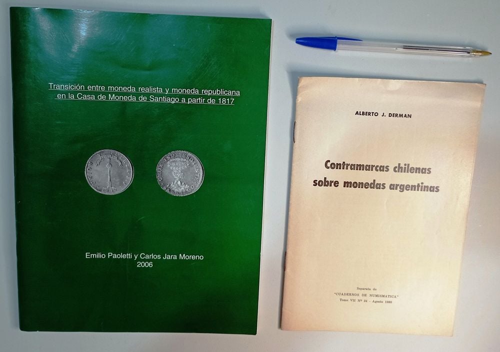 Dos libros de numismática: Transición Moneda Realista/Republicana y Contramarcas Chilenas