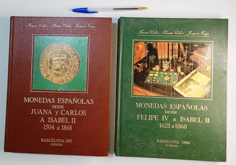 2 Libros "Monedas Españolas" de Ferrán, Xavier Calicó y Joaquín Trigo