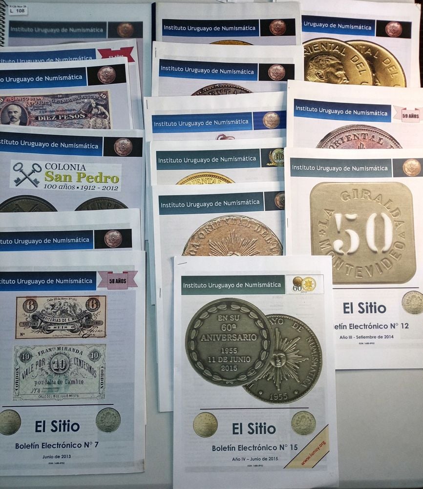 15 Boletines Electrónicos "El Sitio" del Instituto Uruguayo de Numismática (2011-2015)