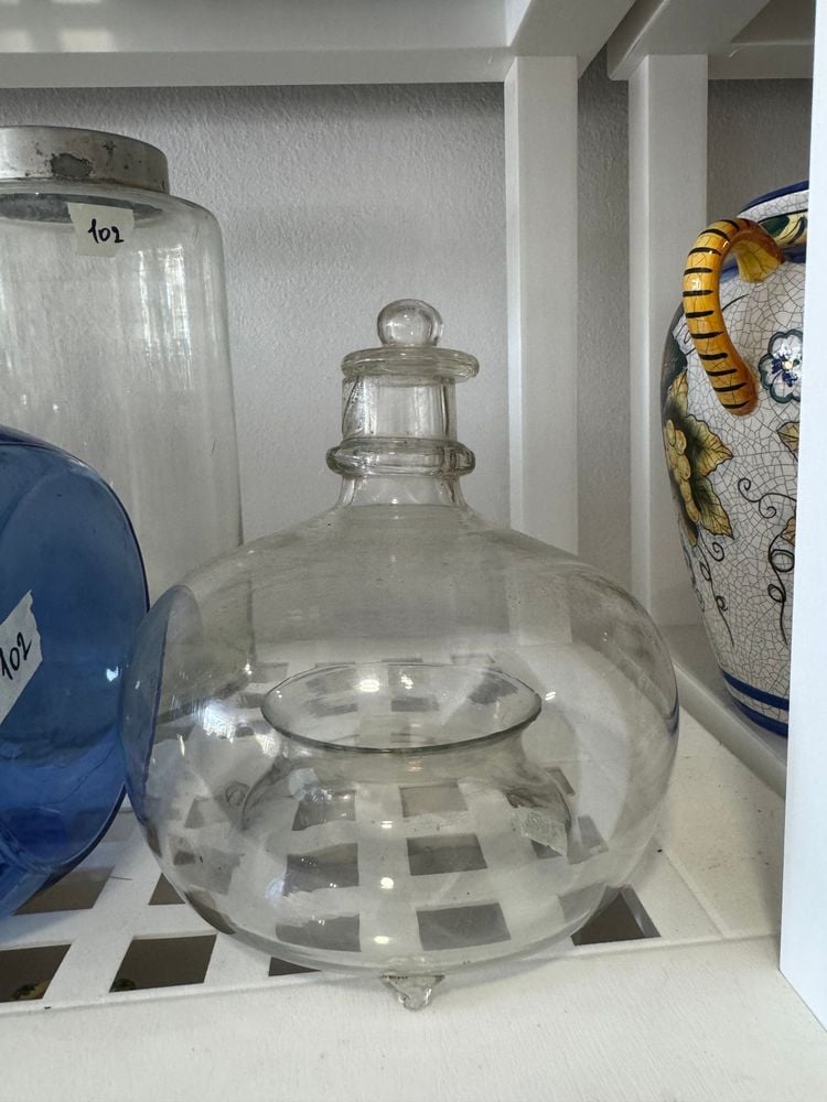 Atrapamoscas de Vidrio Transparente con Tapa Reparada
