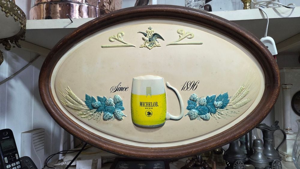 Cartel Oval Cervecero Michelab "Since 1896" con Relieve