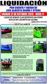 Primer lote del remate de Sebastián Chiazzaro
