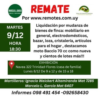 Primer lote del remate de Marcelo García